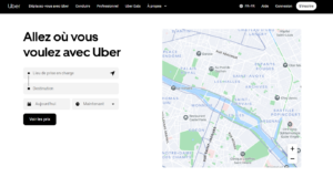 Landing page Uber